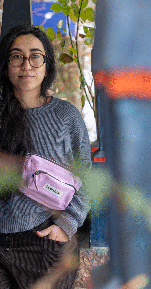 Ekologická ledvinka z bavlněného plátna – Athen Blush Pink SewMuse.cz